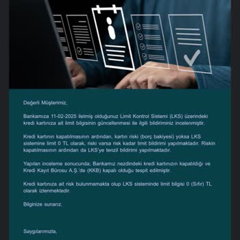 Kapatılan Kredi Kartı Limit Sorunu