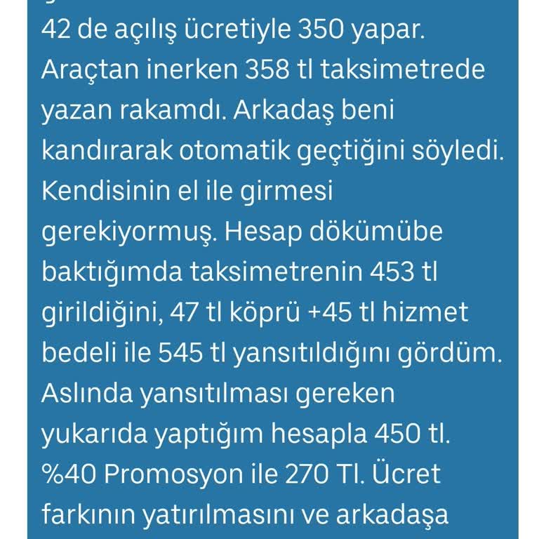 Haksız Ek Ücret Ve Uber'in Yetersiz Desteği