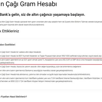 VakıfBank'ta Altın Alım Hatası