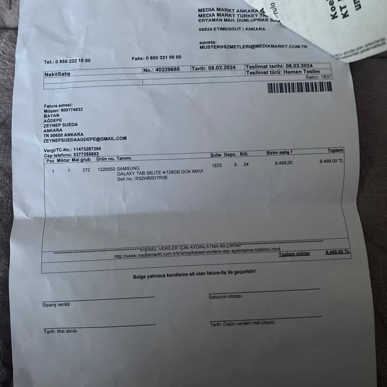 Vergisiz Tablet Kampanyasında Fatura Sorunu