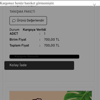 Siparişin Kargoya Verilmemesi Ve İletişim Sorunları