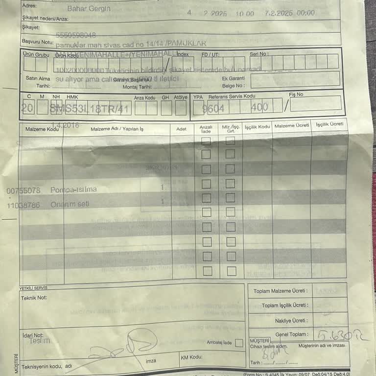 Garanti Sürecinde Yaşanan Hatalı İşlemler Ve Ekstra Ücret Talebi