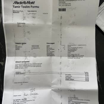 Media Markt Kasko Hizmeti Ve Tamir Sürecinde Yaşanan Mağduriyet