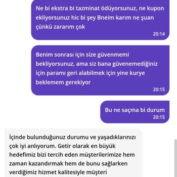 Yanlış Sipariş, Müşteri Hizmetleri Çözüm Sunmuyor