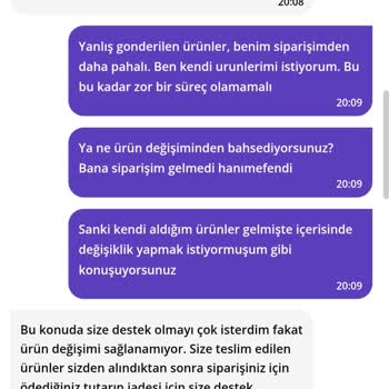 Yanlış Sipariş, Müşteri Hizmetleri Çözüm Sunmuyor