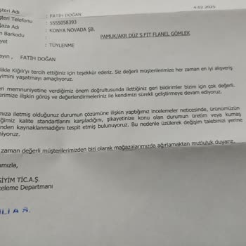 Kiğılı Gömleklerinin Kalitesi Ve Müşteri Hizmetleri Hayal Kırıklığı