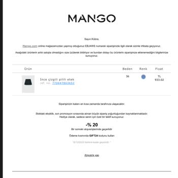 Mango Alışverişlerinde Sürekli Gecikme Ve İptal Sorunları