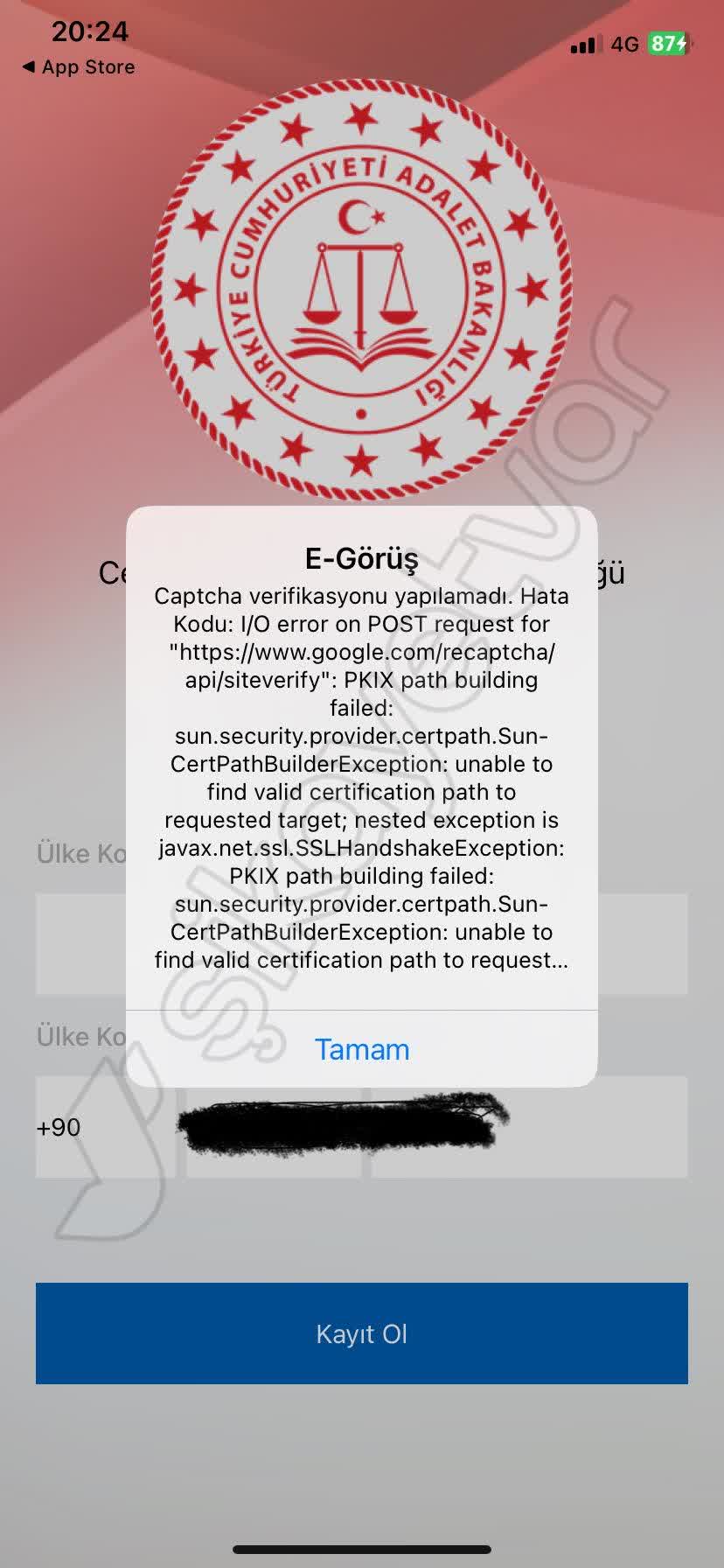 確認用です。hide out様 Adalet Bakanlığı E-Görüş Uygulaması: Captcha Krizi! - Şikayetvar