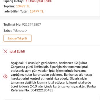 Trendyol Ve Teknosa'dan Beklenmedik Sipariş İptali