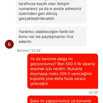 Eksik Sipariş Ve Yetersiz Müşteri Hizmetleri