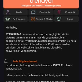 Trendyol'da İndirim Yanıltmacası Ve İptal Edilen Sipariş Sorunu