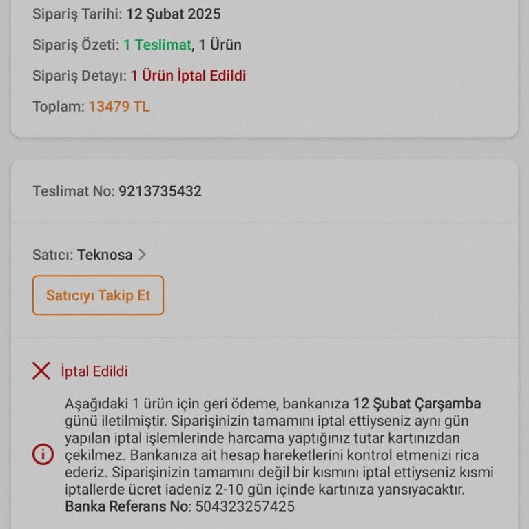 Trendyol Ve Teknosa'dan İptal Edilen Sipariş Mağduriyeti