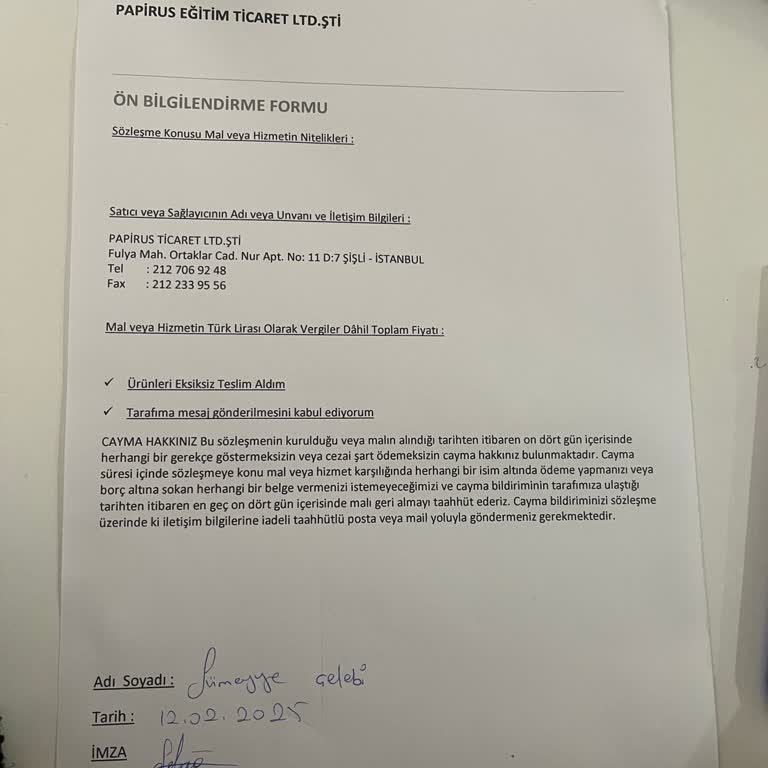 Yoğunluk Arasında Yapılan Sözleşme Ve Yanıltıcı Bilgiler