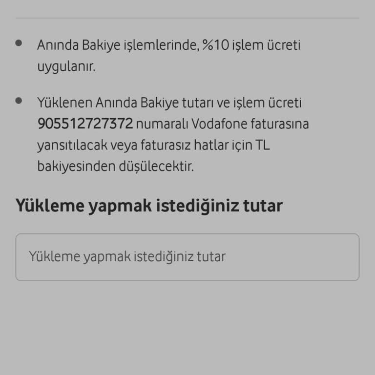 Vodafone Pay Bakiye Limiti Sorunu