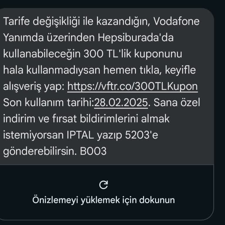 Vodafone Kupon Hatası Ve Yanıltıcı Mesajlar