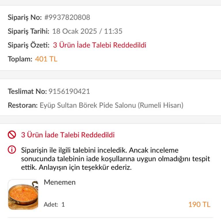 Yanlış Sipariş Ve İade Sürecinde Yaşanan Sorunlar