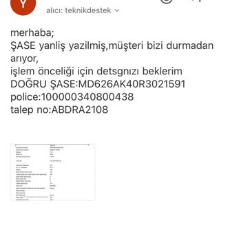 Sigorta İşleminde Düzeltme Sorunu Ve Müşteri Memnuniyetsizliği