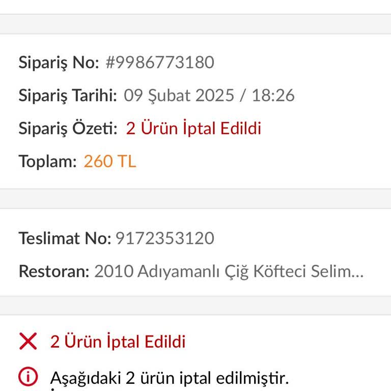 Trendyol Yemek Yanlış Adres Mağduriyeti!