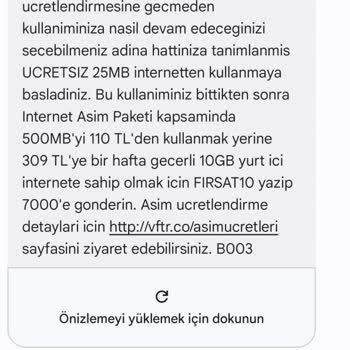 Vodafone'un İzinsiz Ve Pahalı İnternet Yüklemesi