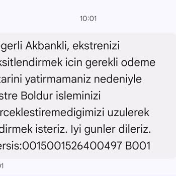 Ekstre Taksitlendirme Talebinde Hatalı İşlem