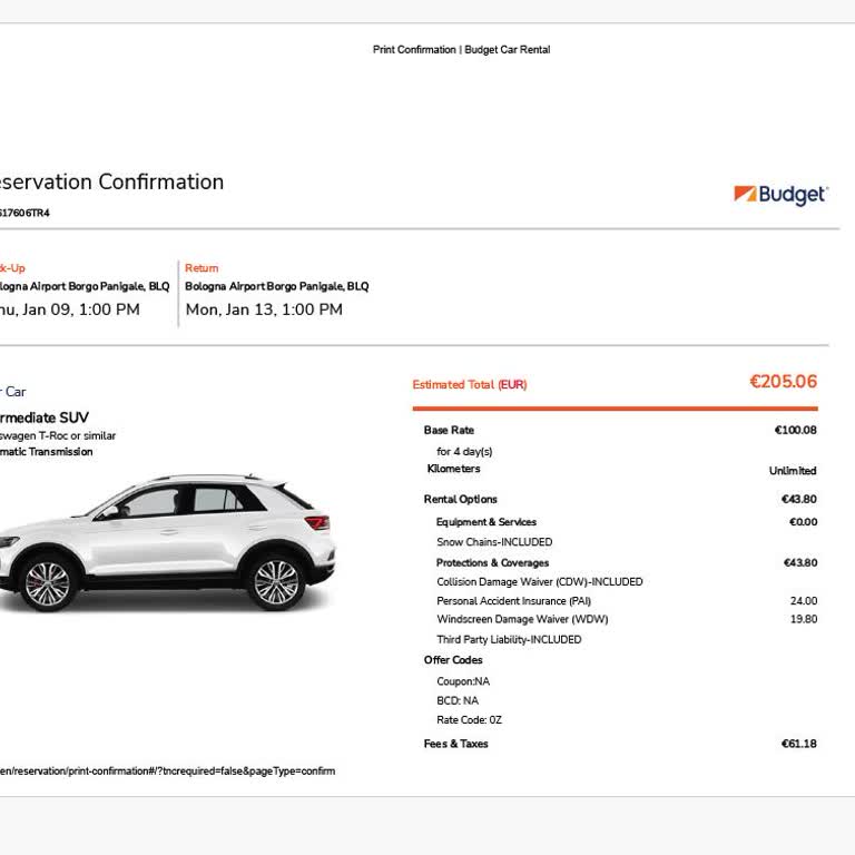 Budget Charged Me Unjustified Fees for a Rental in Bologna Without Any Explanation