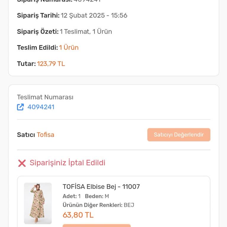 Tofisa İptal Edilen Siparişin Para İadesi Sorunu Ve Ürün Kalitesi Hayal Kırıklığı!