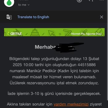 Armut Rezervasyon İptali Ve Bilgilendirme Eksikliği!