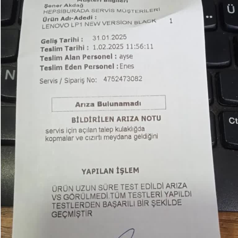 Lenovo Kulaklıkta Cızırtı Ve Bağlantı Sorunları