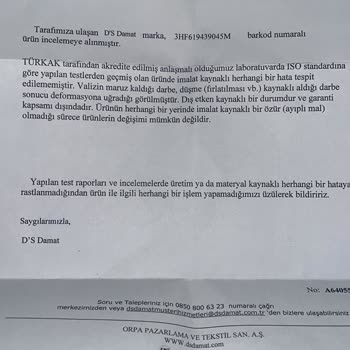DS Damat Valizleri: Beklenmedik Kalite Sorunları Ve Müşteri Hizmetleri
