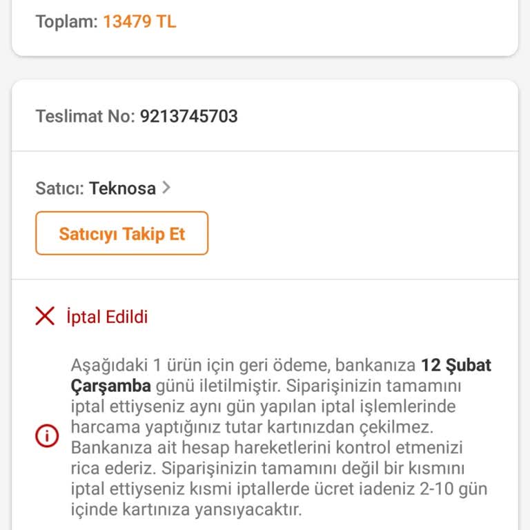 Yanlış Fiyat Nedeniyle İptal Edilen Sipariş Mağduriyeti