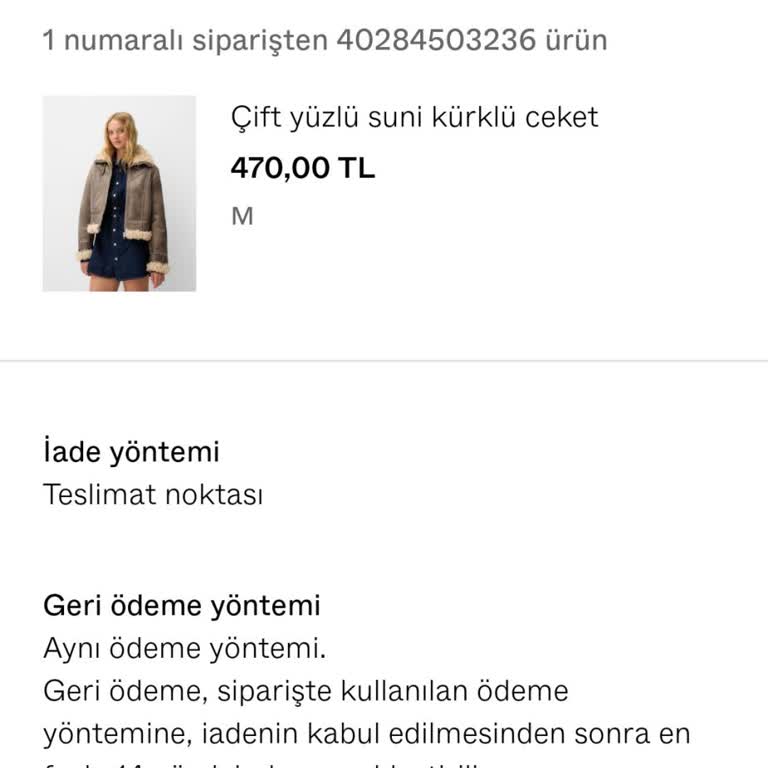 Bershka Online Alışverişte Para İadesi Sorunu