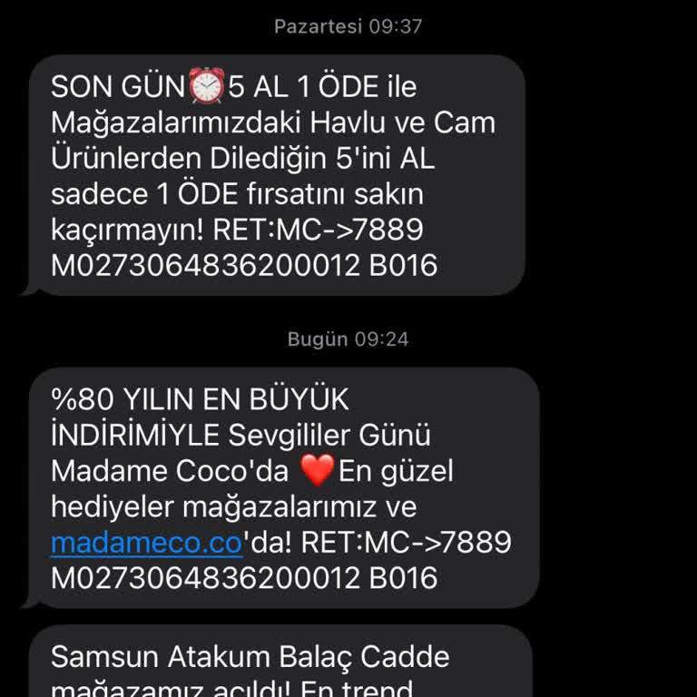 Sürekli Gelen SMS'ler İçin Çözüm Bekliyorum