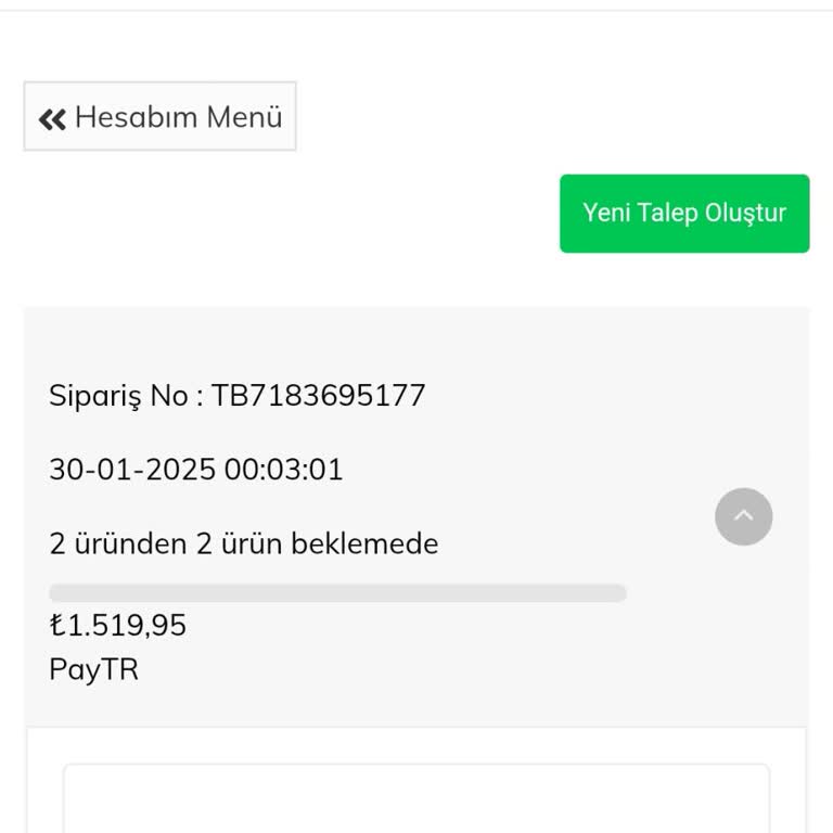 İade Edilmeyen Ödeme: Tonny Black Sipariş Sorunu
