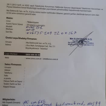 Onvo TV Servis Problemi Ve İade Süreci