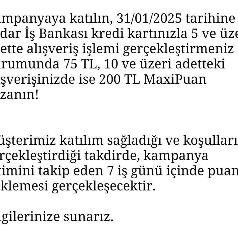 İş Bankası Maxi Puan Kampanyasında Sistem Hatası Ve Belirsizlik