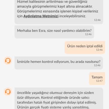 Yanlış İndirim Mesajı Ve İptal Edilen Sipariş Sorunu