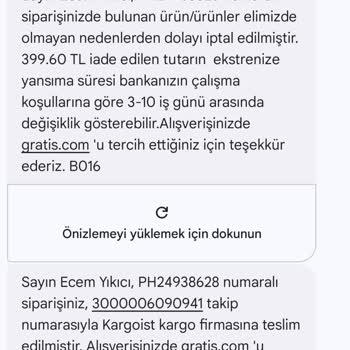 Yanlış Ürün Gönderimi Ve İptal Sorunu