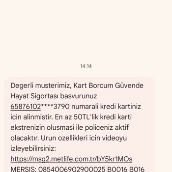 Metlife Mesajlarıyla İstem Dışı Borçlanma Şikayeti