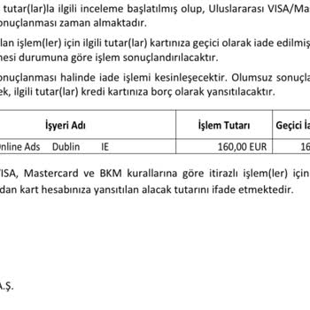 İzinsiz Kart Çekimi Ve Banka İlgisizliği