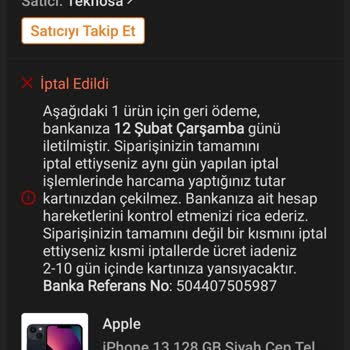 Trendyol Teknosa Siparişimi İptal Etti