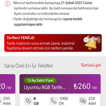 Vodafone'un Fahiş Zamları Ve Zorunlu Tarifeler