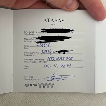 Atasay'dan Aldığımız Yüzük Sürekli Taşlarını Döktü Ve Hayal Kırıklığı Yarattı