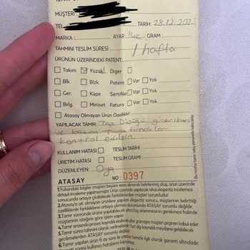 Atasay'dan Aldığımız Yüzük Sürekli Taşlarını Döktü Ve Hayal Kırıklığı Yarattı