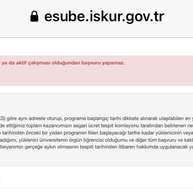 İŞKUR İki Günlük Çalışma Hakkı Mağduriyeti