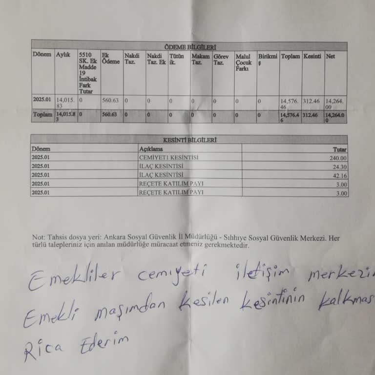 Emekli Maaşından Yapılan Cemiyet Kesintisi İadesi Talebi