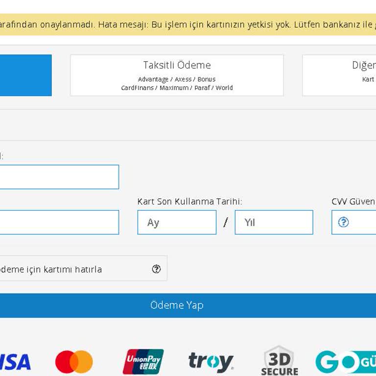 Mavi Buğday'da Alışveriş Yapacakken Hata Vermesi