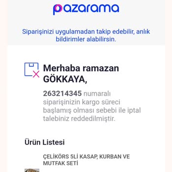 İptal Edilemeyen Sipariş Sorunu