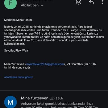 Geciken İade Süreci Ve Müşteri Memnuniyetsizliği