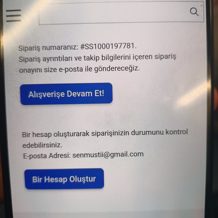 Saat & Saat Sipariş Görünmüyor, Mağdurum!