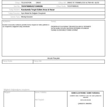 Televizyon Değişim Talebim Karşılanmadı